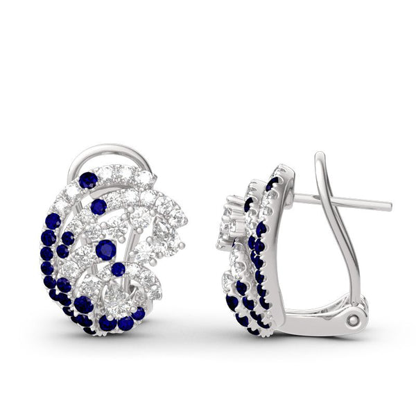 Ocean Wave Sterling Silver Stud Earrings-JE-Juri Elle