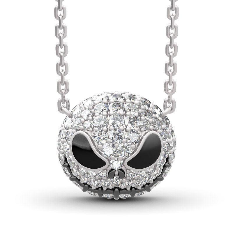 "Pumpkin King" "Jack Skull"Sterling Silver Skull Necklace-JE-Juri Elle
