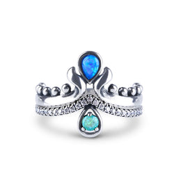 Mermaid Teardrop Stackable Opal Ring-JE-Juri Elle