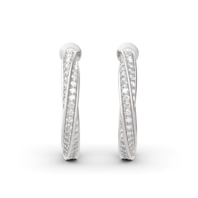 Twist Sterling Silver Hoop Earrings-JE-Juri Elle