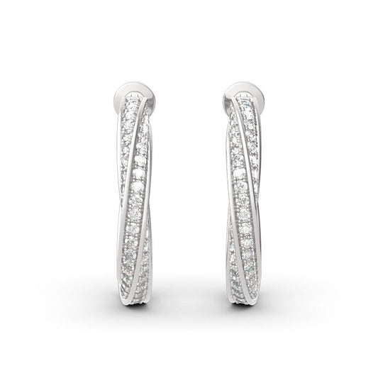 Twist Sterling Silver Hoop Earrings-JE-Juri Elle