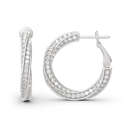 Twist Sterling Silver Hoop Earrings-JE-Juri Elle