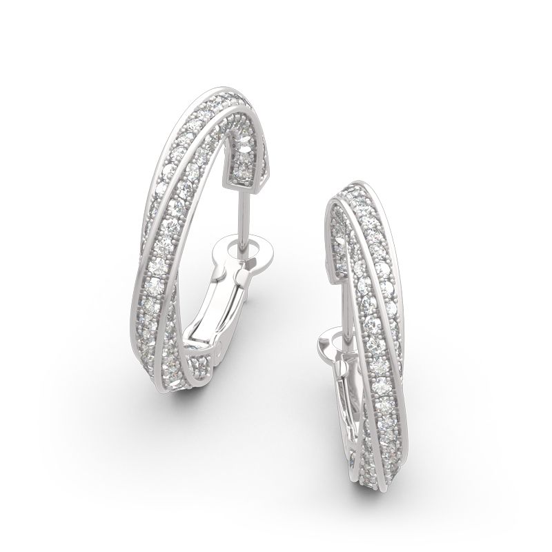 Twist Sterling Silver Hoop Earrings-JE-Juri Elle