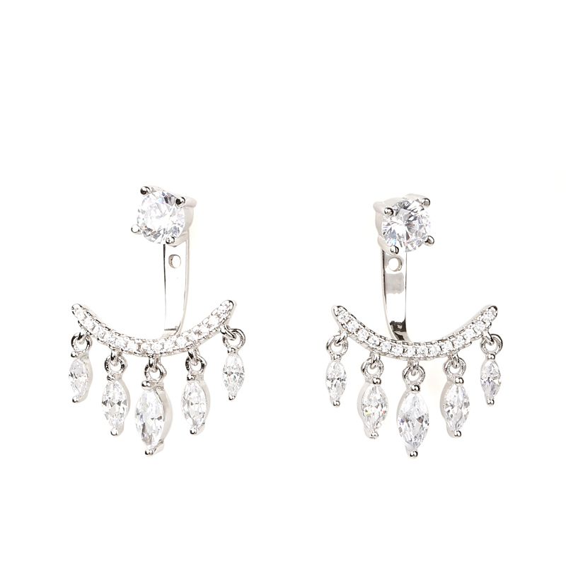 Tassel Sterling Silver Ear Jackets-JE-Juri Elle
