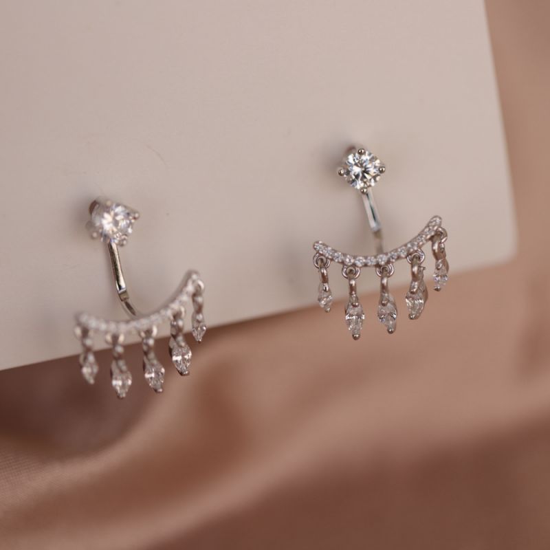 Tassel Sterling Silver Ear Jackets-JE-Juri Elle