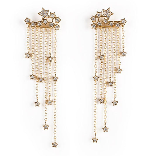 Tassel Star Sterling Silver Ear Jackets-JE-Juri Elle