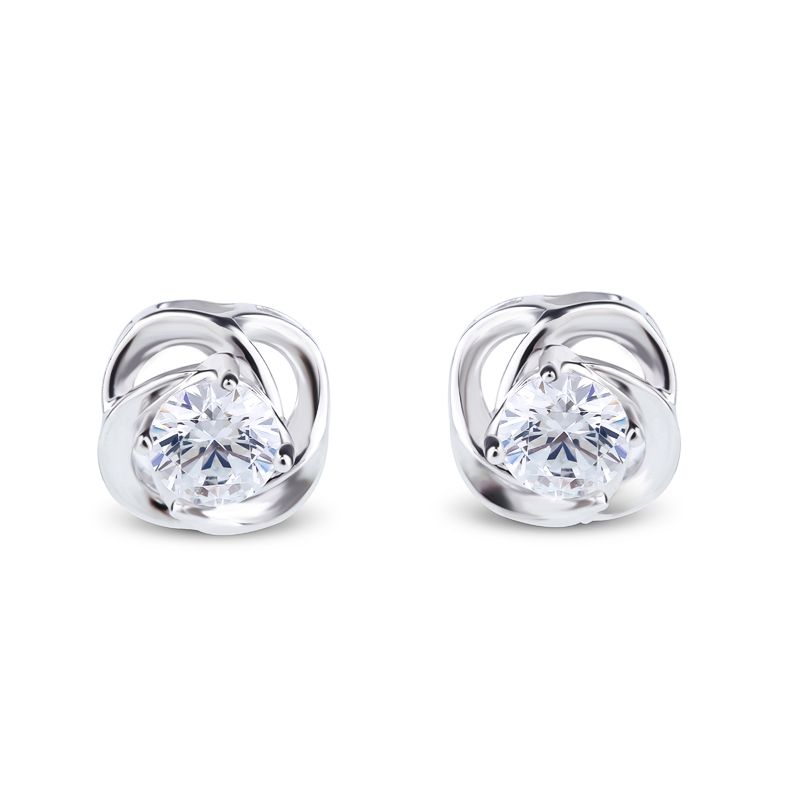 Classic Flower Sterling Silver Stud Earrings-JE-Juri Elle