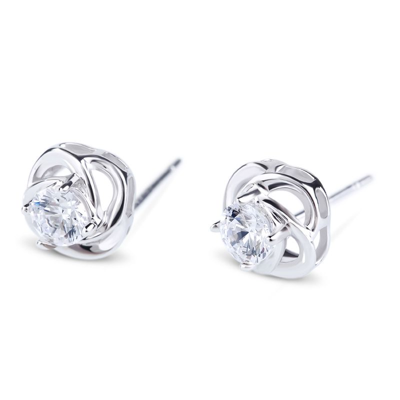 Classic Flower Sterling Silver Stud Earrings-JE-Juri Elle