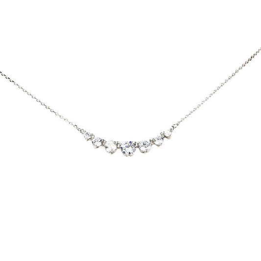 Classic Round Cut Stone Pendant Sterling Silver Necklace-JE-Juri Elle