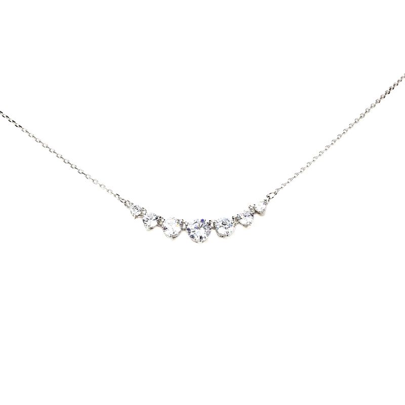 Classic Round Cut Stone Pendant Sterling Silver Necklace-JE-Juri Elle