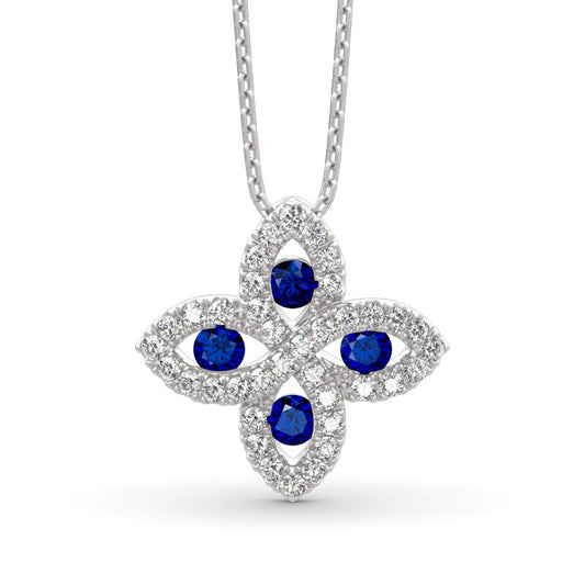 Lucky Flower Sterling Silver Necklace-JE-Juri Elle