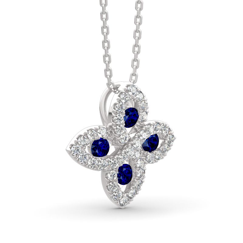 Lucky Flower Sterling Silver Necklace-JE-Juri Elle