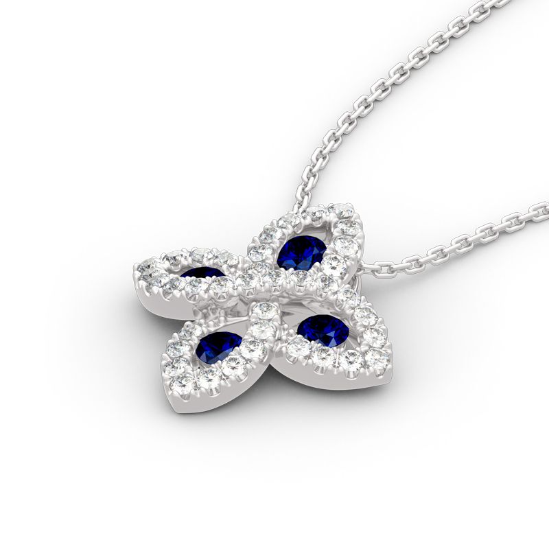 Lucky Flower Sterling Silver Necklace-JE-Juri Elle