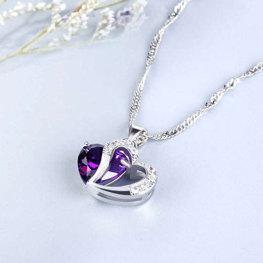 Heart Cut Sterling Silver Pendant Necklace-JE-Juri Elle