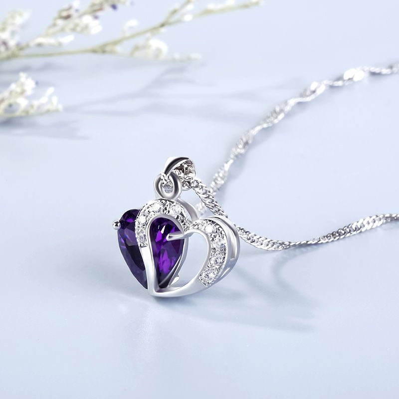 Heart Cut Sterling Silver Pendant Necklace-JE-Juri Elle