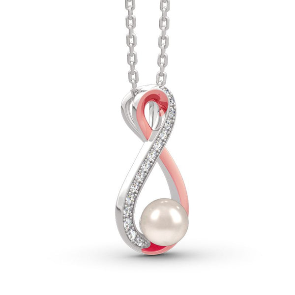 Infinity Cultured Pearl Sterling Silver Pendant Necklace-JE-Juri Elle