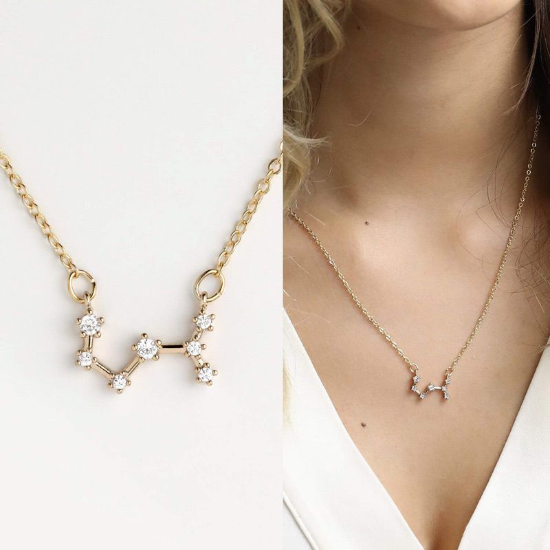 Constellation Necklace With Stones Sterling Silver-JE-Juri Elle