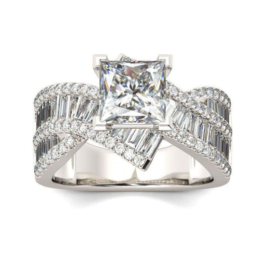 Vintage Princess Cut Sterling Silver Ring-JE-Juri Elle