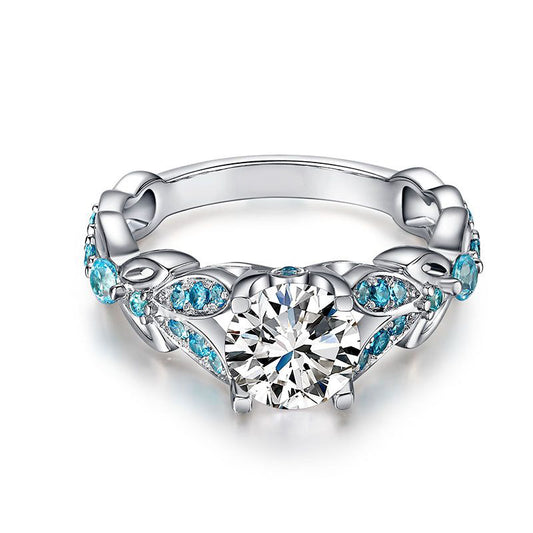 Butterfly Round Cut Sterling Silver Ring-JE-Juri Elle