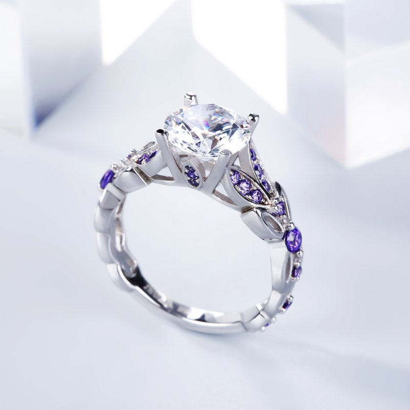 Butterfly Round Cut Sterling Silver Ring-JE-Juri Elle