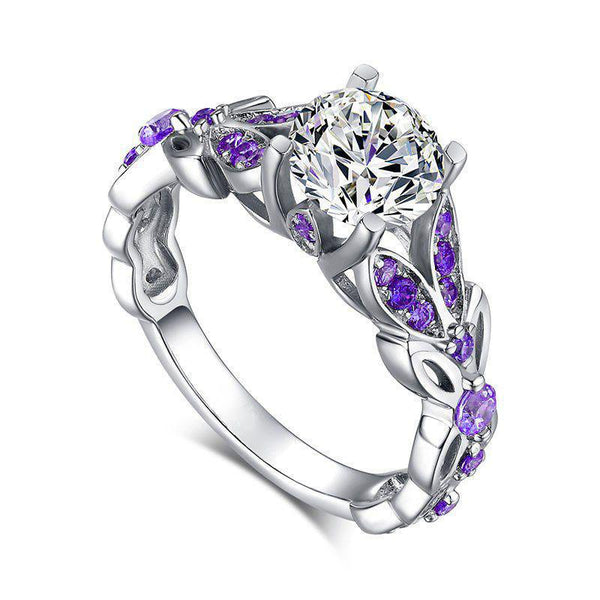 Butterfly Round Cut Sterling Silver Ring-JE-Juri Elle