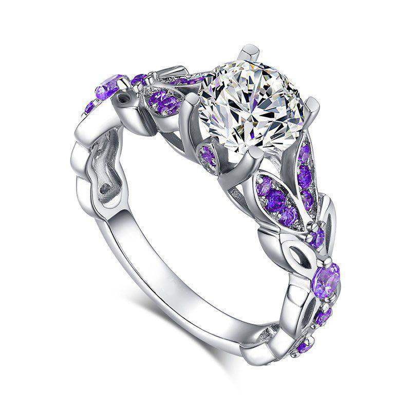 Butterfly Round Cut Sterling Silver Ring-JE-Juri Elle