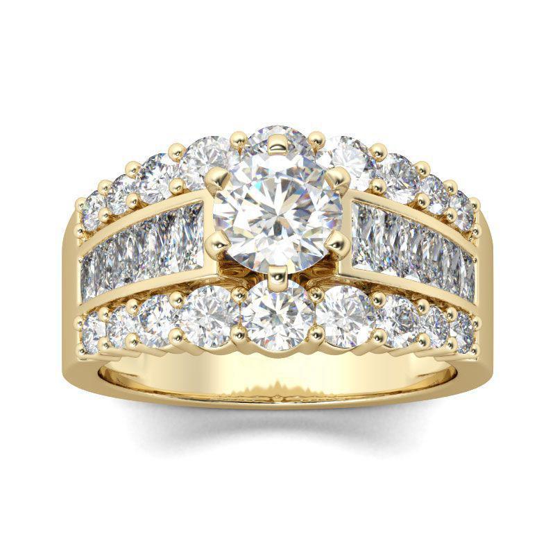 Gold Tone Round Cut Sterling Silver Ring-JE-Juri Elle