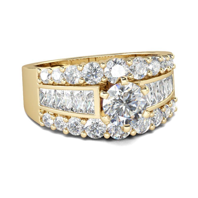 Gold Tone Round Cut Sterling Silver Ring-JE-Juri Elle