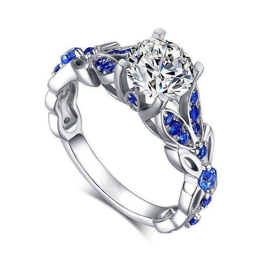 Vintage Butterfly Round Cut Sterling Silver Ring-JE-Juri Elle