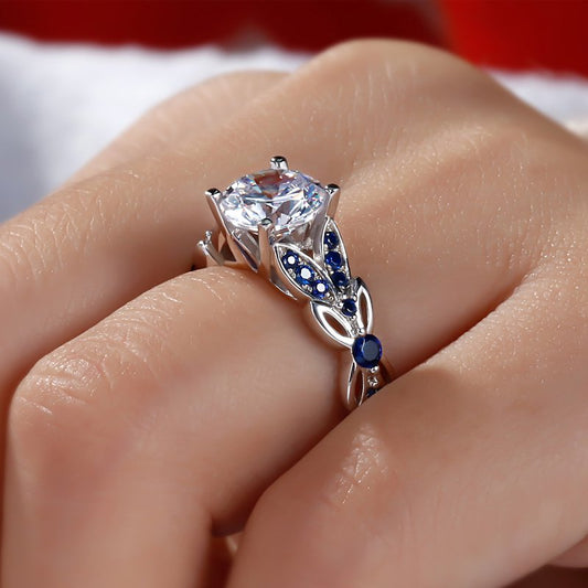 Vintage Butterfly Round Cut Sterling Silver Ring-JE-Juri Elle