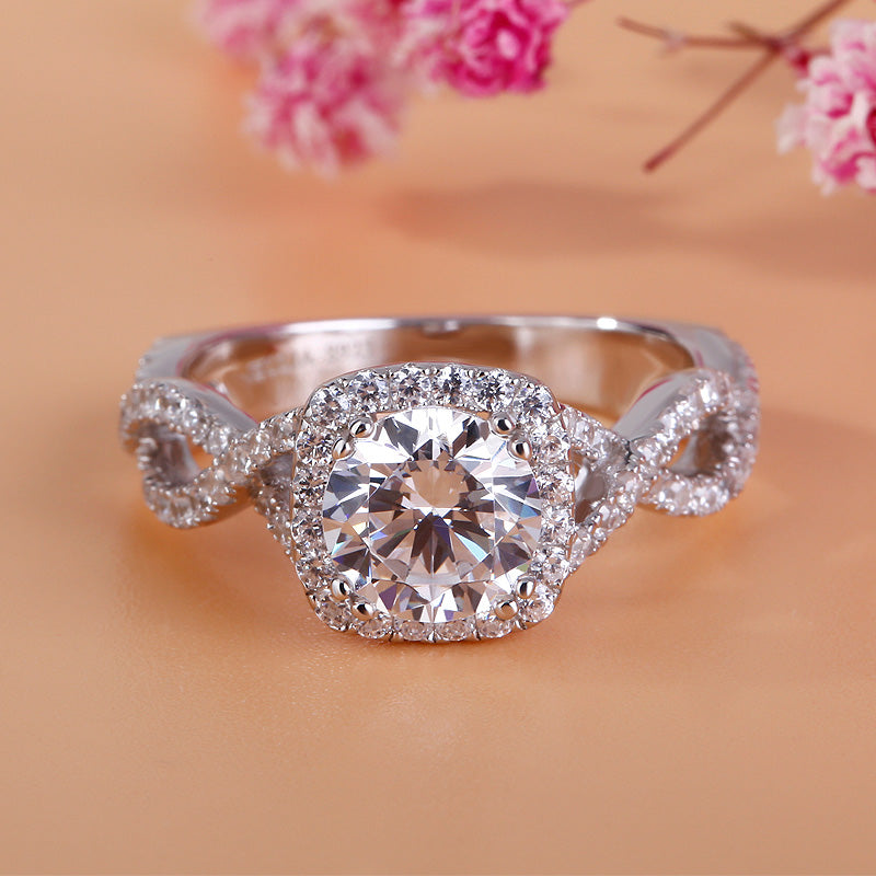 Twist Round Cut Sterling Silver Ring-JE-Juri Elle