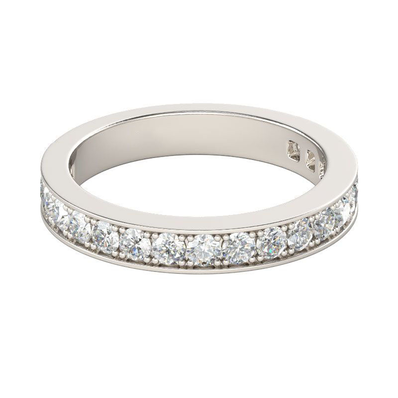 Simple Channel Set Sterling Silver Women's Band-JE-Juri Elle