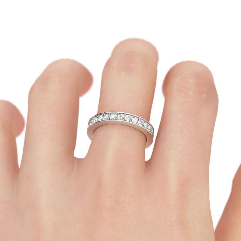 Simple Channel Set Sterling Silver Women's Band-JE-Juri Elle