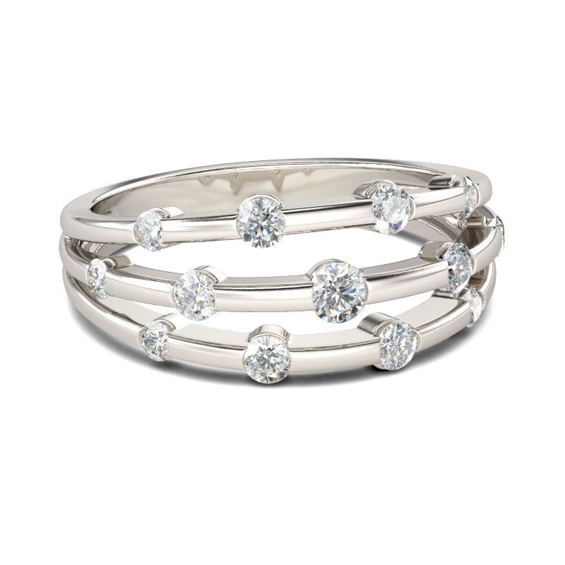 Split Shank Round Cut Sterling Silver Women's Band-JE-Juri Elle