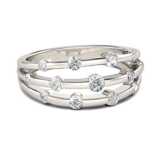 Split Shank Round Cut Sterling Silver Women's Band-JE-Juri Elle