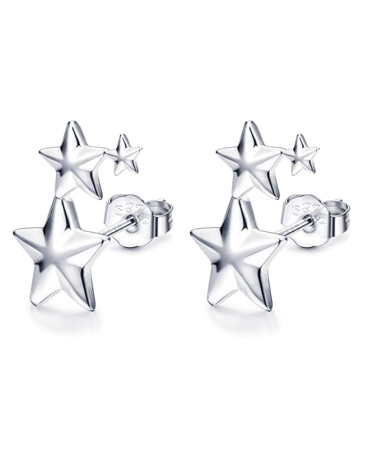 Boucles d'oreilles étoile en argent sterling 925 KFKa