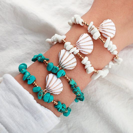 Bohemian Shell Double Bracelet Set