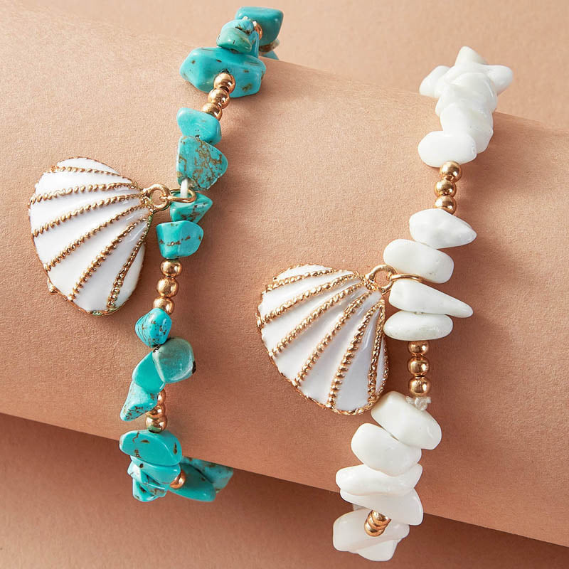 Bohemian Shell Double Bracelet Set