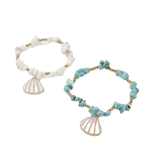 Bohemian Shell Double Bracelet Set