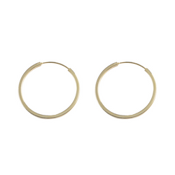 Simple Circle Sterling Silver Plated Gold Earring