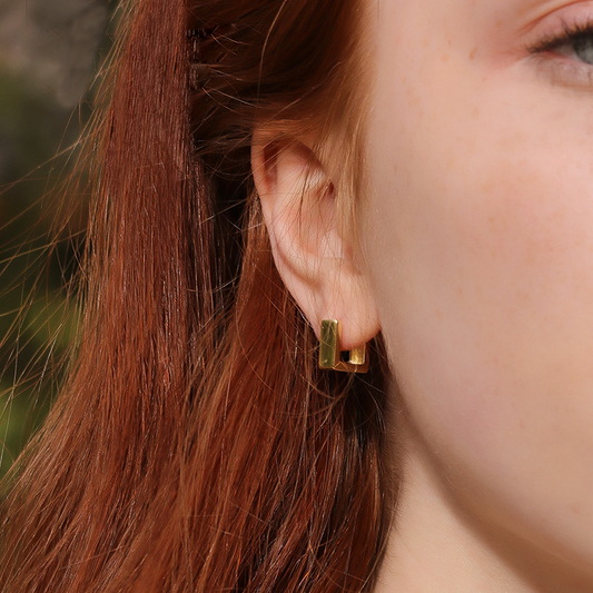 Regular Solid Geometry Sterling Silver Stud Earring