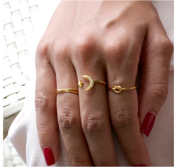 Moon Star Ring Gold-J&CO-Juri Elle