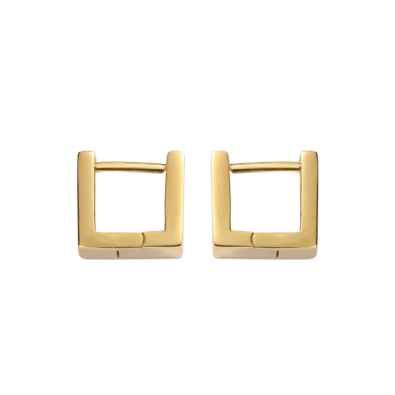 Boucles d'oreilles en argent sterling à géométrie solide régulière