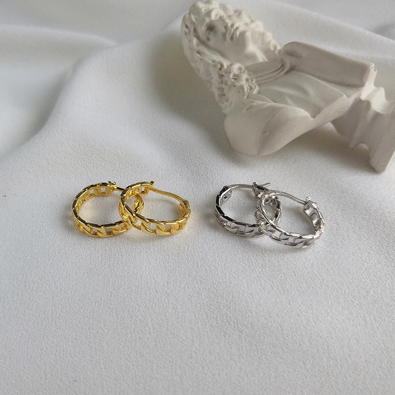 Creative Hollow Sterling Silver Plated Gold & Platinum Earring