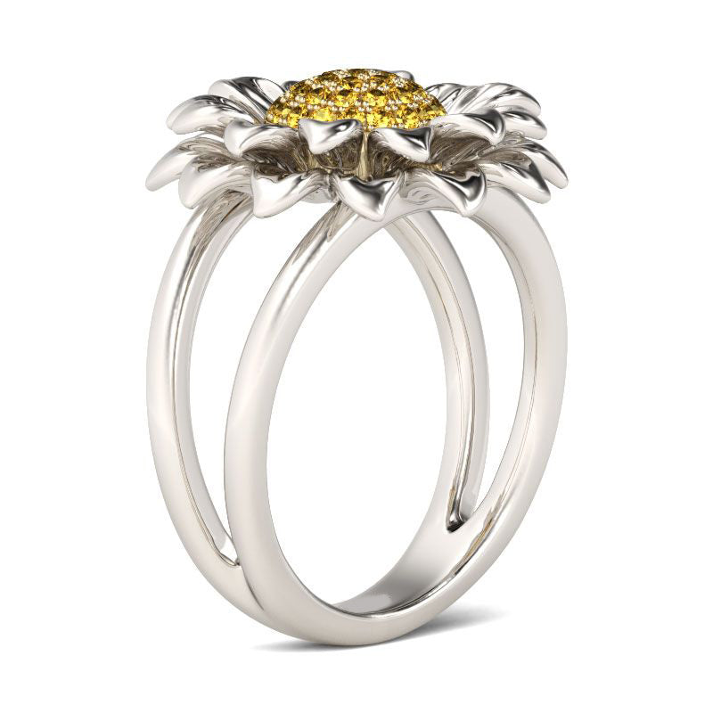 Sunflower Sterling Silver Ring-JE-Juri Elle