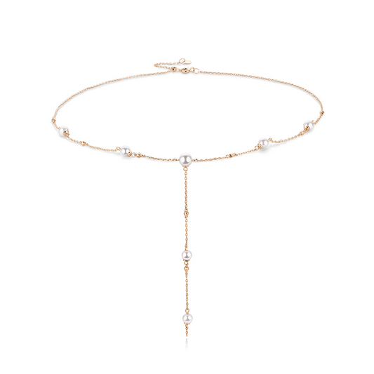 Moonlight Angel Swarovski Pearls Plated 14K Gold Necklace
