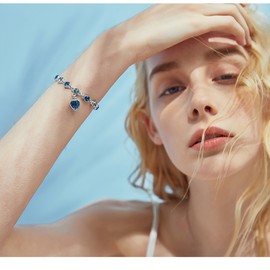 Love At First Sight Heart Round Cut Swarovski  Alloy Bracelet
