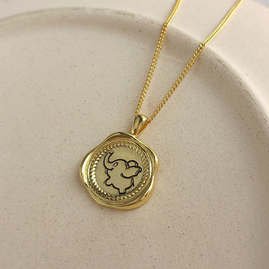 Dumbo Irregular Sterling Silver Plated Gold Necklace