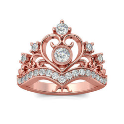 Rose Gold Tone Crown Sterling Silver Ring-JE-Juri Elle