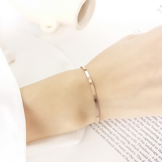 Snake Bone Chain Sterling Silver Plated Rose Gold Bracelet